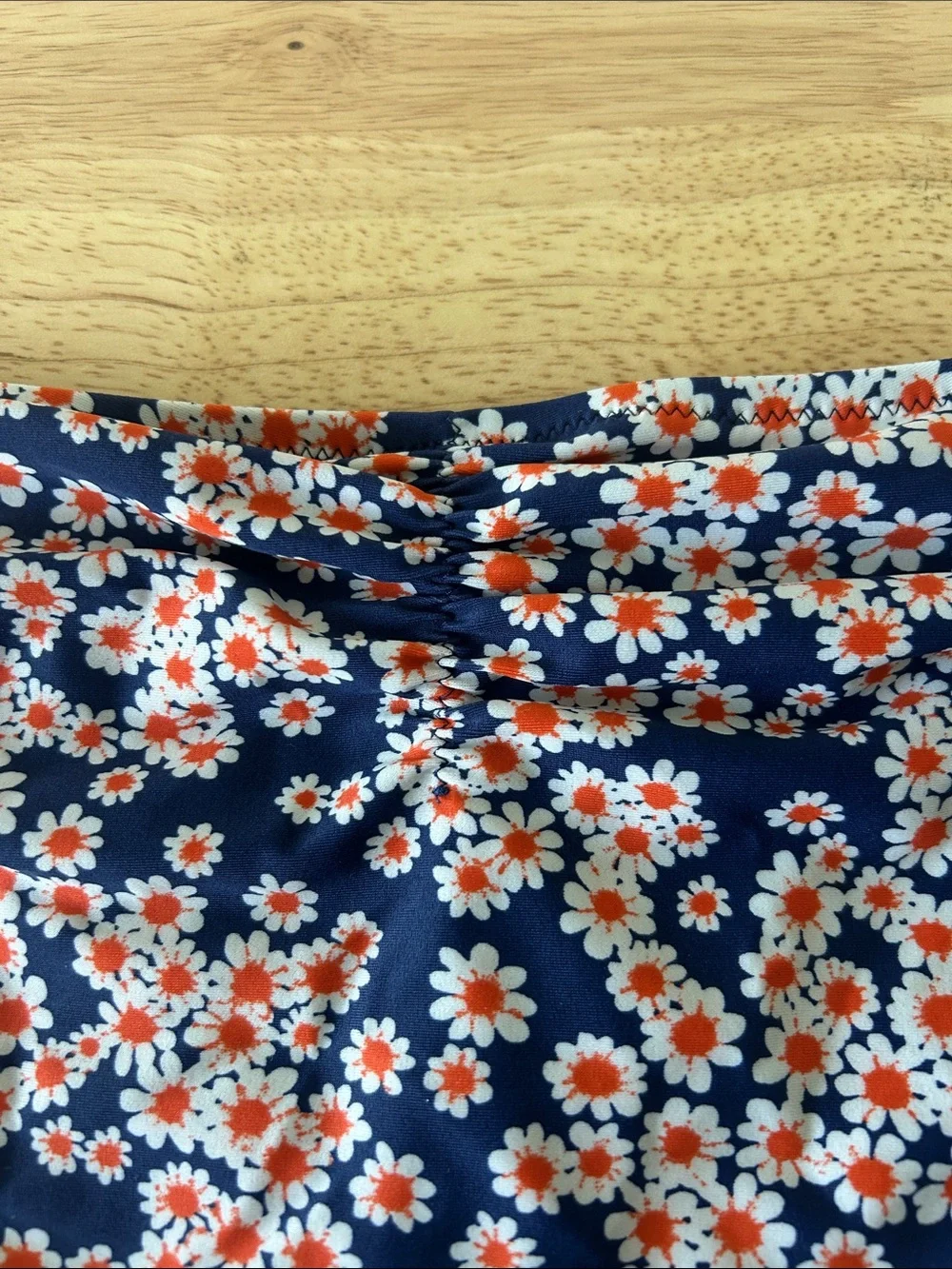 Old Navy Navy Floral Daisy Bikini Bottoms with Orange Accents